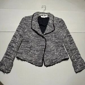 Gerard Darel Black and White Tweed Blazer